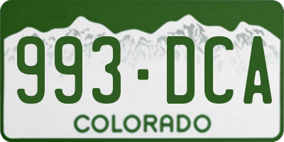 CO license plate 993DCA