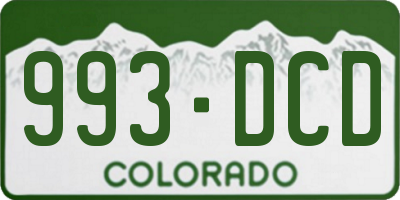 CO license plate 993DCD