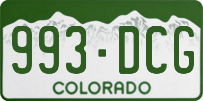 CO license plate 993DCG