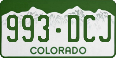 CO license plate 993DCJ