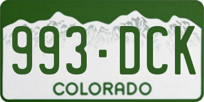 CO license plate 993DCK