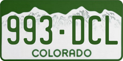 CO license plate 993DCL