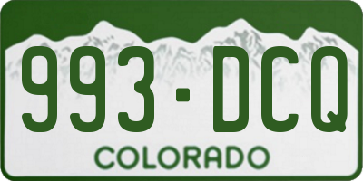 CO license plate 993DCQ