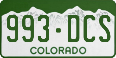 CO license plate 993DCS