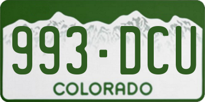 CO license plate 993DCU