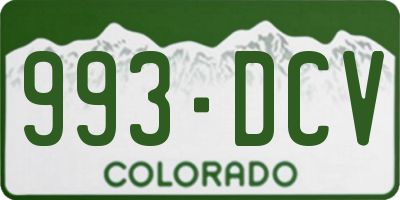 CO license plate 993DCV