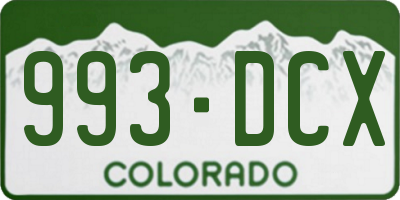 CO license plate 993DCX