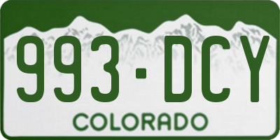 CO license plate 993DCY