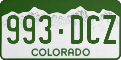 CO license plate 993DCZ