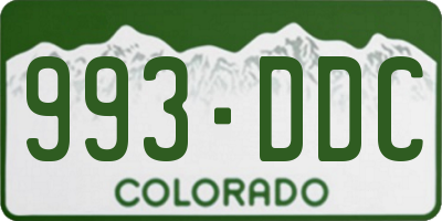 CO license plate 993DDC
