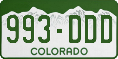 CO license plate 993DDD