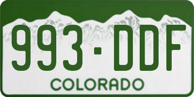 CO license plate 993DDF