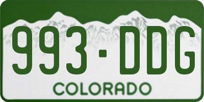 CO license plate 993DDG