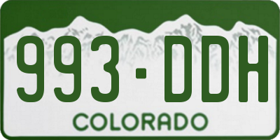 CO license plate 993DDH
