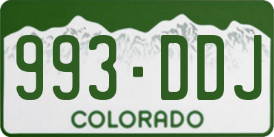 CO license plate 993DDJ