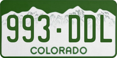 CO license plate 993DDL