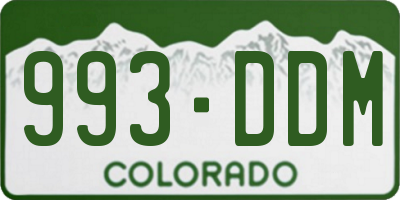 CO license plate 993DDM