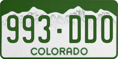 CO license plate 993DDO