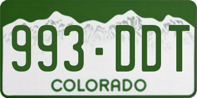 CO license plate 993DDT