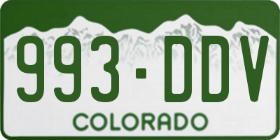 CO license plate 993DDV