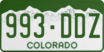 CO license plate 993DDZ