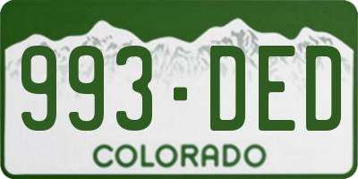 CO license plate 993DED