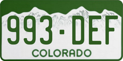 CO license plate 993DEF