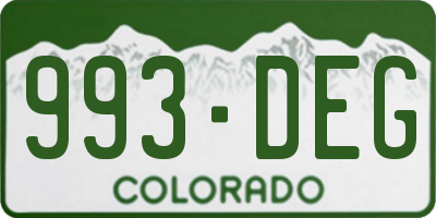 CO license plate 993DEG
