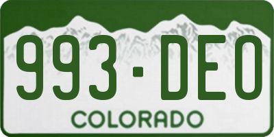 CO license plate 993DEO