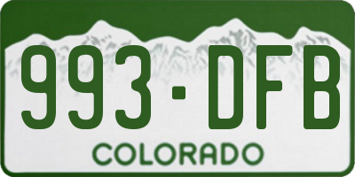 CO license plate 993DFB