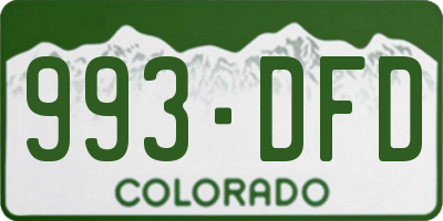 CO license plate 993DFD