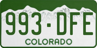 CO license plate 993DFE