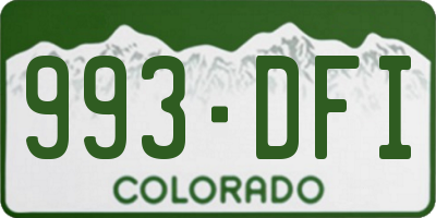 CO license plate 993DFI