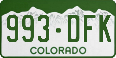 CO license plate 993DFK