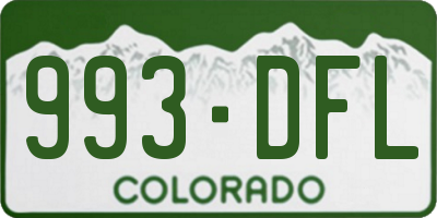 CO license plate 993DFL