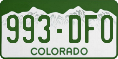 CO license plate 993DFO