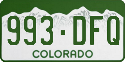 CO license plate 993DFQ
