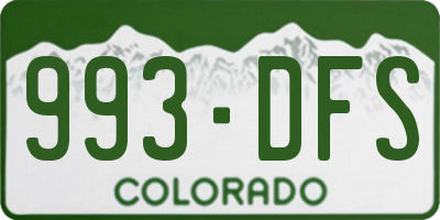 CO license plate 993DFS