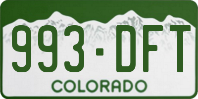 CO license plate 993DFT
