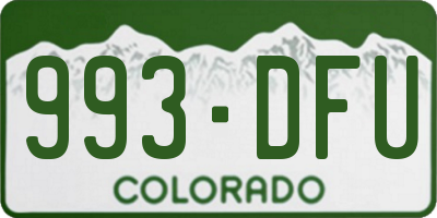 CO license plate 993DFU