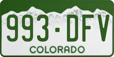 CO license plate 993DFV