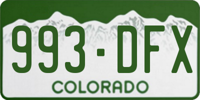 CO license plate 993DFX