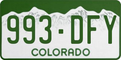 CO license plate 993DFY
