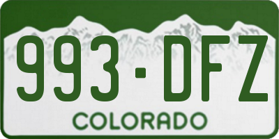 CO license plate 993DFZ