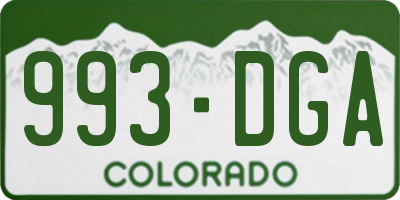 CO license plate 993DGA