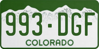 CO license plate 993DGF