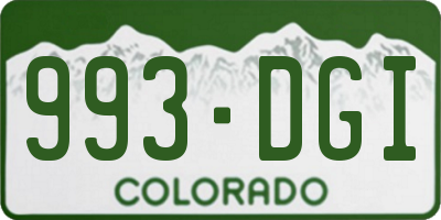 CO license plate 993DGI