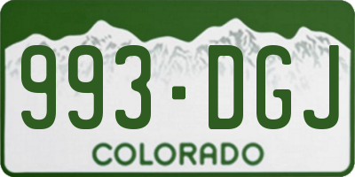 CO license plate 993DGJ