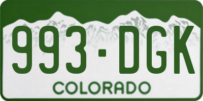 CO license plate 993DGK