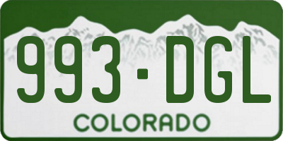 CO license plate 993DGL